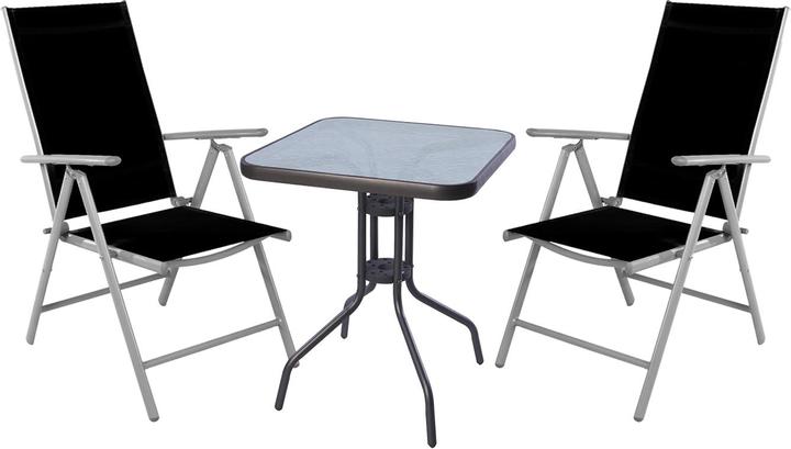 Produktbild Mojawo 3-tlg Bistro Garnitur Bistromöbel Klappstuhl Sitzgruppe Hochlehner (60 cm)