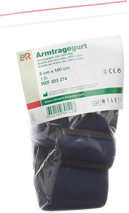 Actual product image Tobler Armtragegurt 6cmx180cm blau