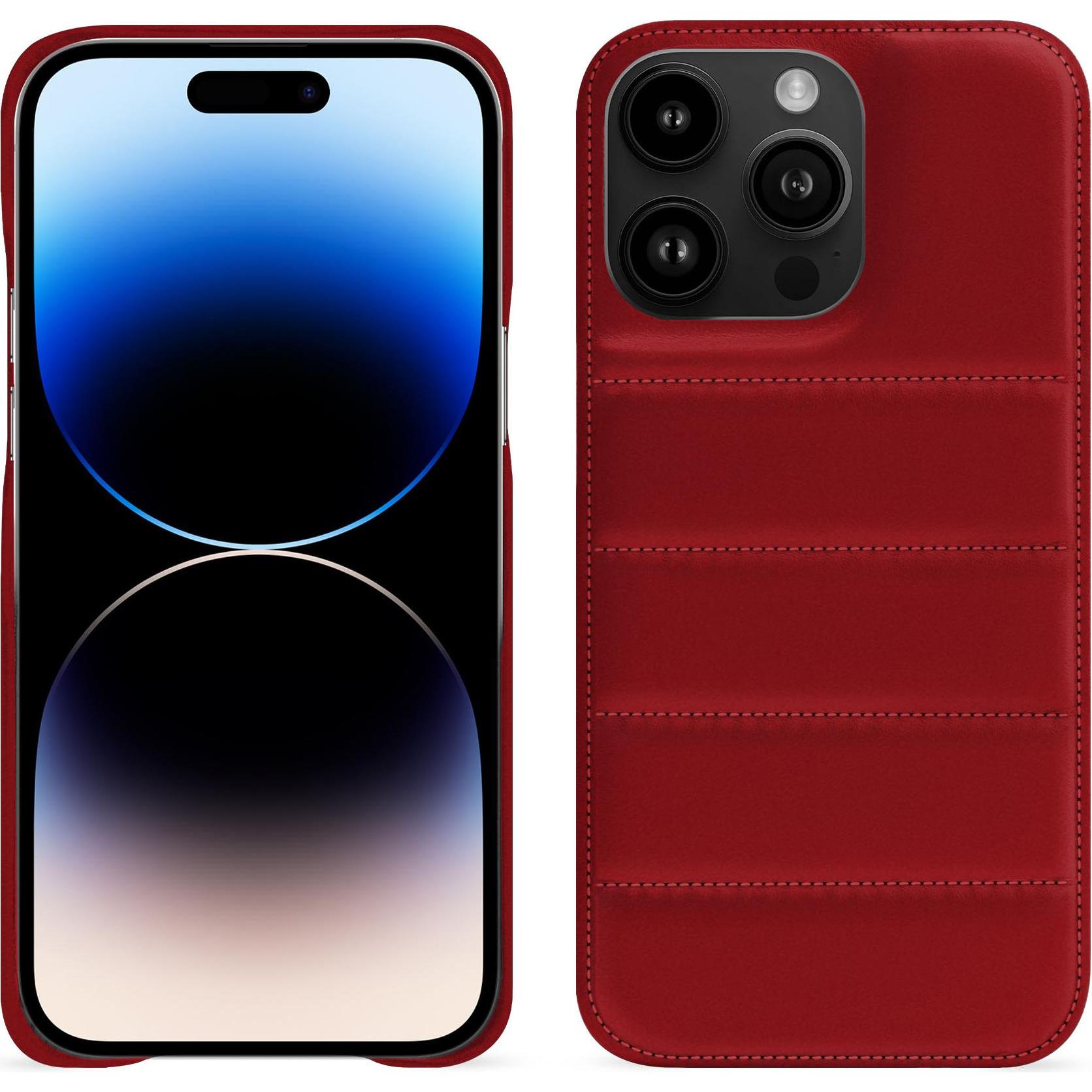 Noreve Lederschutzhülle (Apple iPhone 15 Pro Max), Smartphone Hülle, Rot