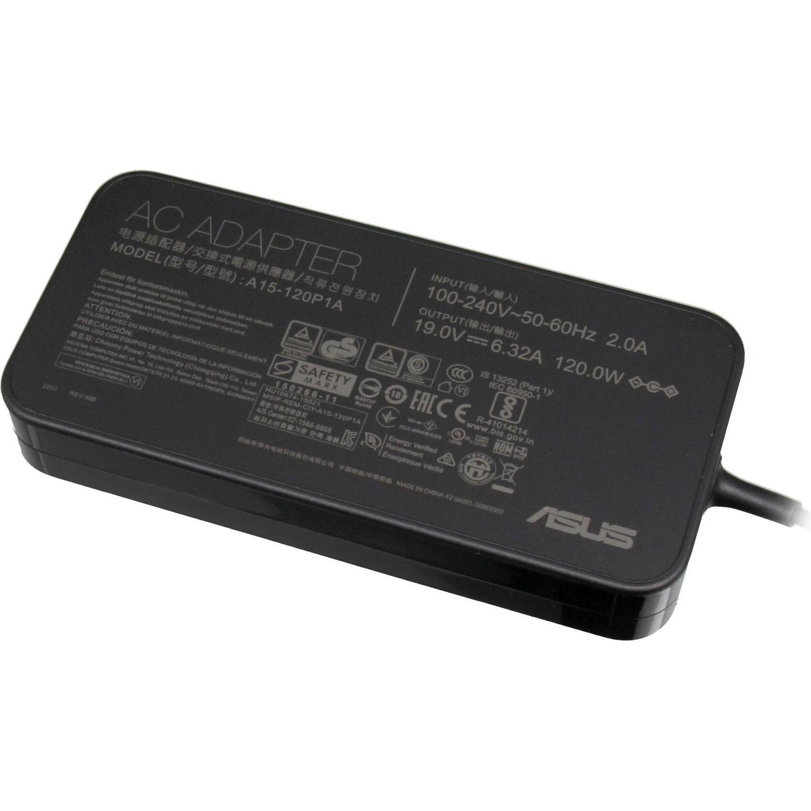 Thumbnail - ASUS AC Adapter 19V 120W includes power cable (120 W), Notebook Netzteil, Schwarz