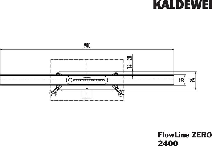 Image du produit Kaldewei FLOWLINE ZERO 2400, Caniveaux de douche, longueur 90cm, 940000010930