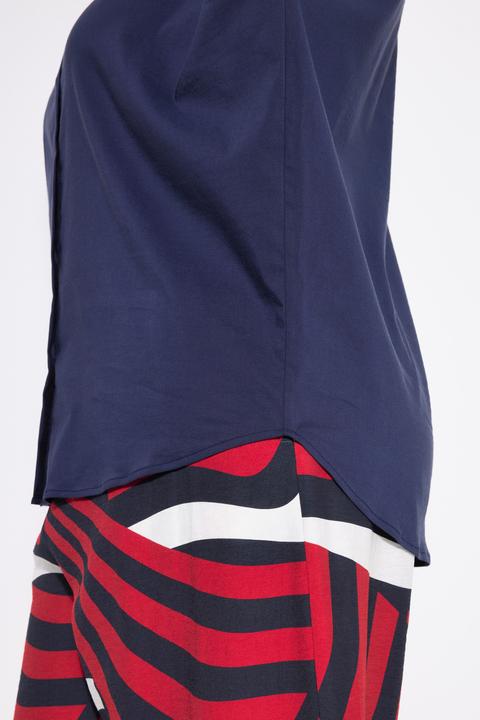 Immagine prodotto Ulla Popken Blusa in popeline dal taglio squadrato con collo da camicia e mezze maniche (46, 48)