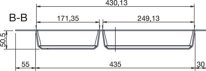 Actual product image Agoform Cutlery tray Classico shortenable 490x440x50.5mm, plastic slate grey