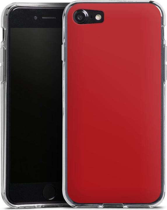 Produktbild DeinDesign Silikon Hülle für Apple iPhone 7 Handyhülle Case Smartphone Schutzhülle Farbe Rot einfarbig (Apple iPhone 7)