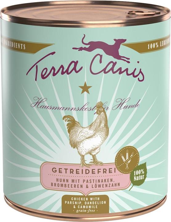 Image du produit Terra Canis Sans Céréales Sensitive poulet avec panais mûres et dandelion (Adulte, 1 pcs, 800 g)