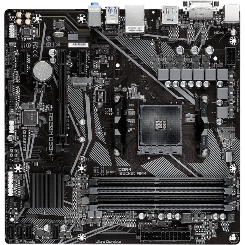 Gigabyte A520M DS3H (AM4, AMD SoC, mATX), Mainboard