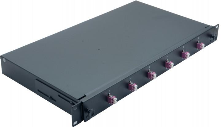 Helos LWL 19" Spleissbox 6 x LC Duplex OM4, spleissfertig, schwarz