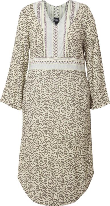 Image du produit Ulla Popken Robe midi décolleté en V et manches longues, coupe évasée (60)
