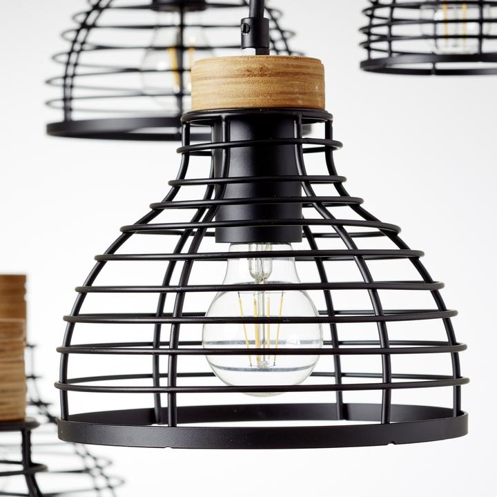 Produktbild Brilliant Avia Pendelleuchte 6flg schwarz/holz (E27)