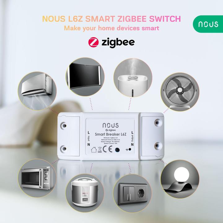 Actual product image Nous L6 switching actuator ZigBee 1 channel / 10A / for false ceiling (Switch actuator)