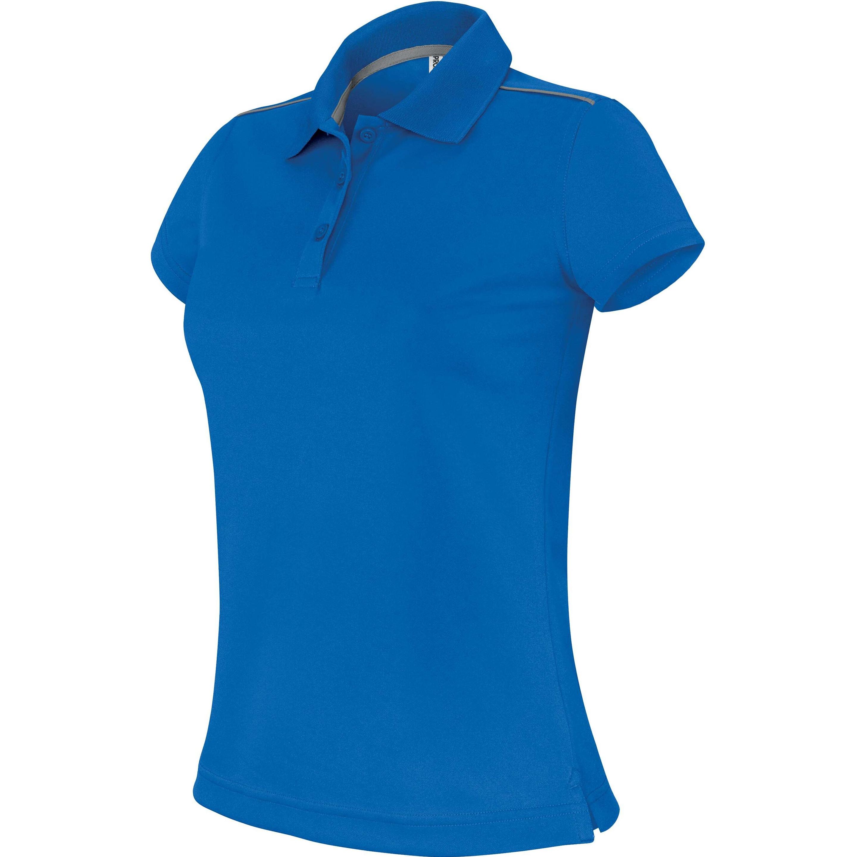 Proact, Damen, Shirt, Damen Polo mit kurzen Ärmeln, Blau, (XL)