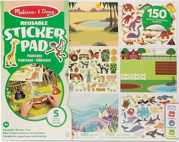 Produktbild Melissa & Doug Melissa Reusable Sticker Pad - Habitats (150 Sticker)