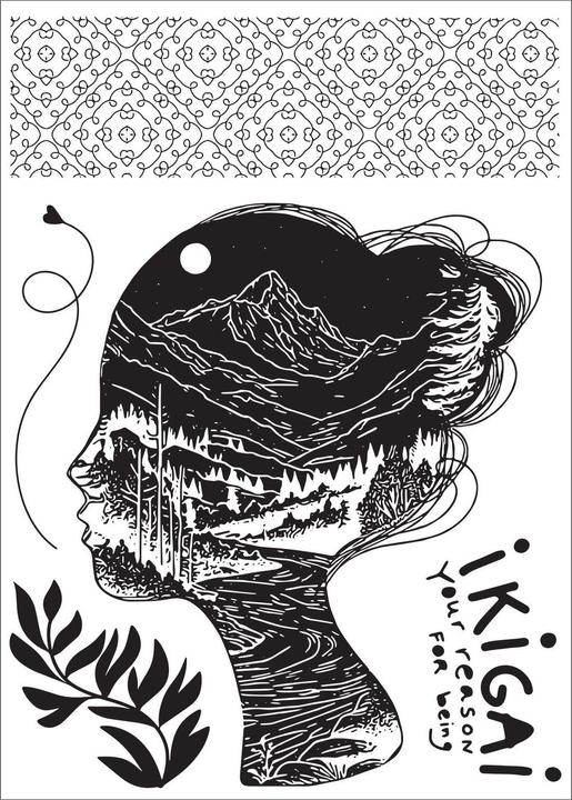 Produktbild Sizzix Studio Stempelset 5er-Pack / 3er-Pack Schablonen - "Ikigai" von Cat Kerr