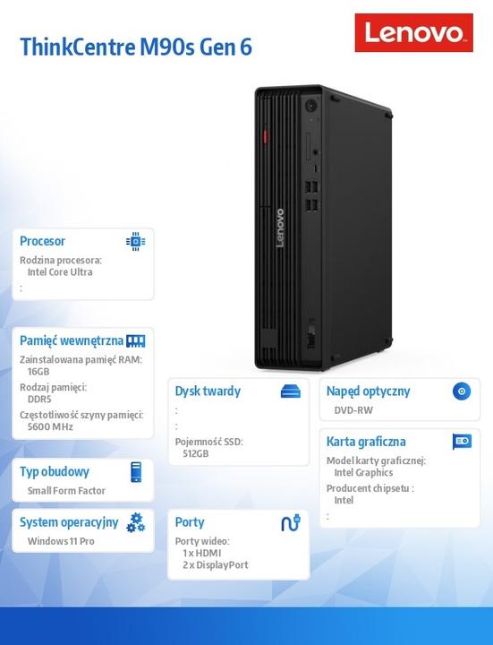 Immagine prodotto Lenovo ThinkCentre M90s Gen 6 (512 GB, 16 GB, Grafica Intel Arc)