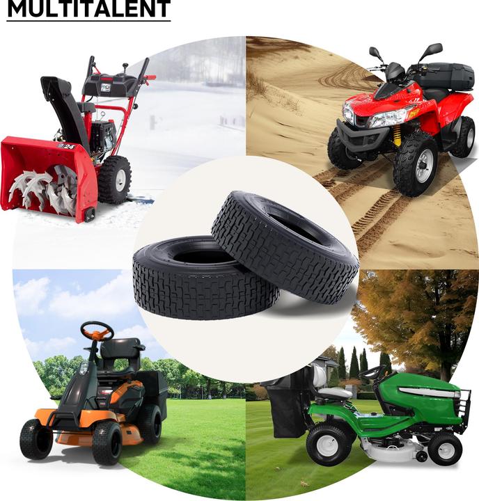Actual product image Wiltec Mantel Rasenmäherreifen 13x5.00-6 Reifendecke Rasentraktor Aufsitzmäher Reifen (Lawn tractor)