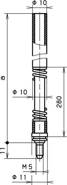 Actual product image BKS G-U espagnolette bolt with M5 thread and locking spring
