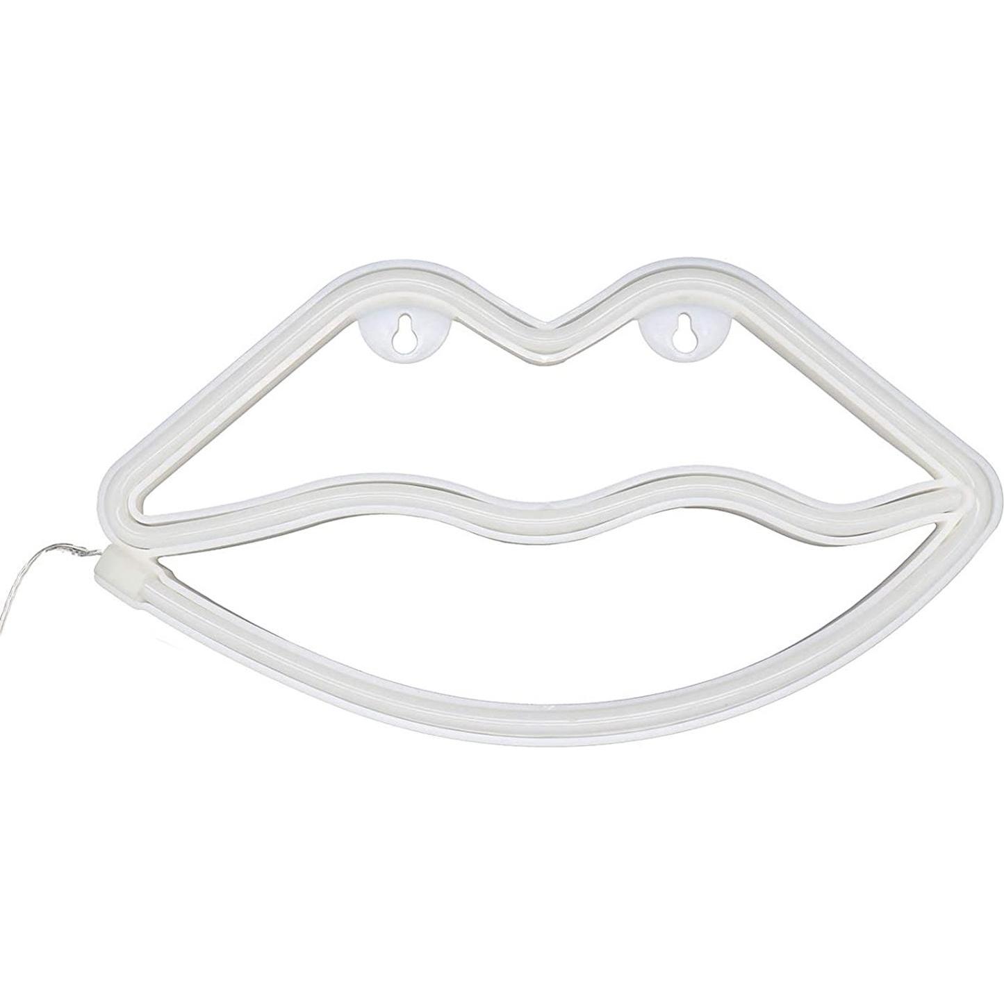 Avizar, Nachtlicht, LED-Neonlicht, Lippendesign, Licht mit USB-Anschluss – Rot