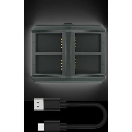 Thumbnail - Hollyland Solidcom C1 4-Slot Battery Charging Case, Wireless Transmitter, Schwarz