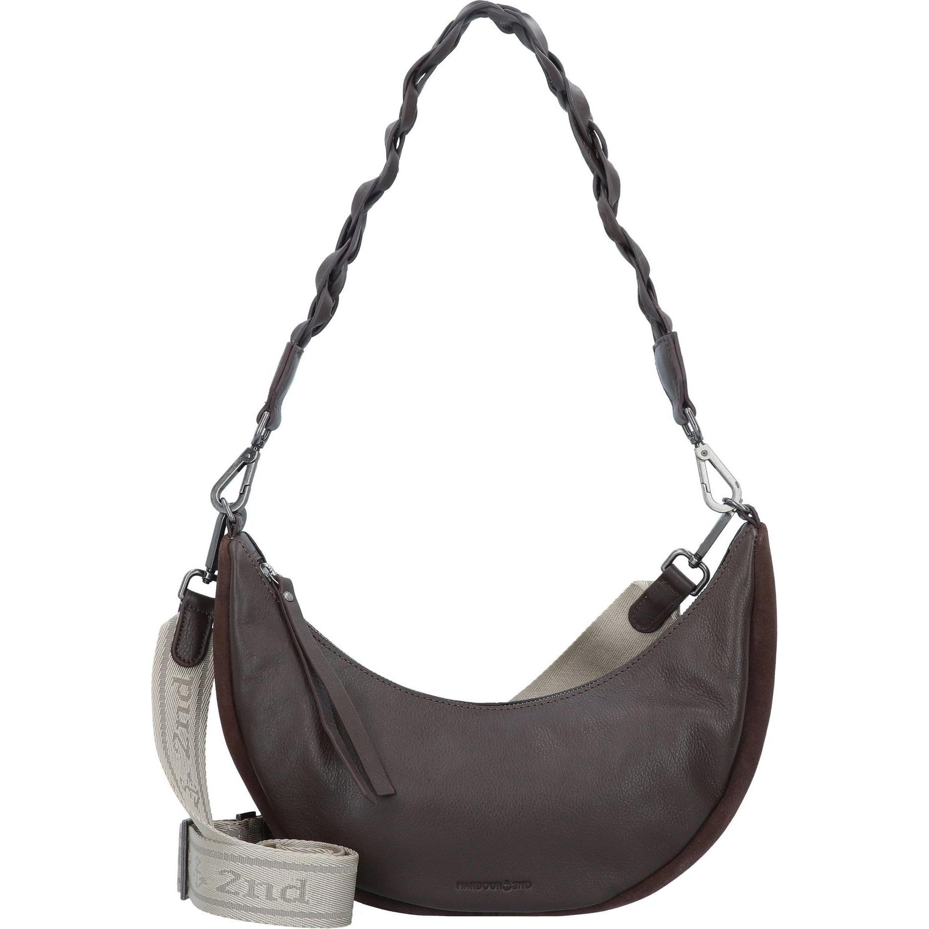 Harbour 2nd, Handtasche, Just Pure Schultertasche Leder 32 cm, Braun