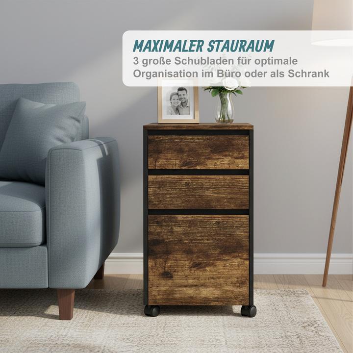 Produktbild Relaxdays Rollcontainer mit 3 Schubladen (40 x 40 x 70 cm)