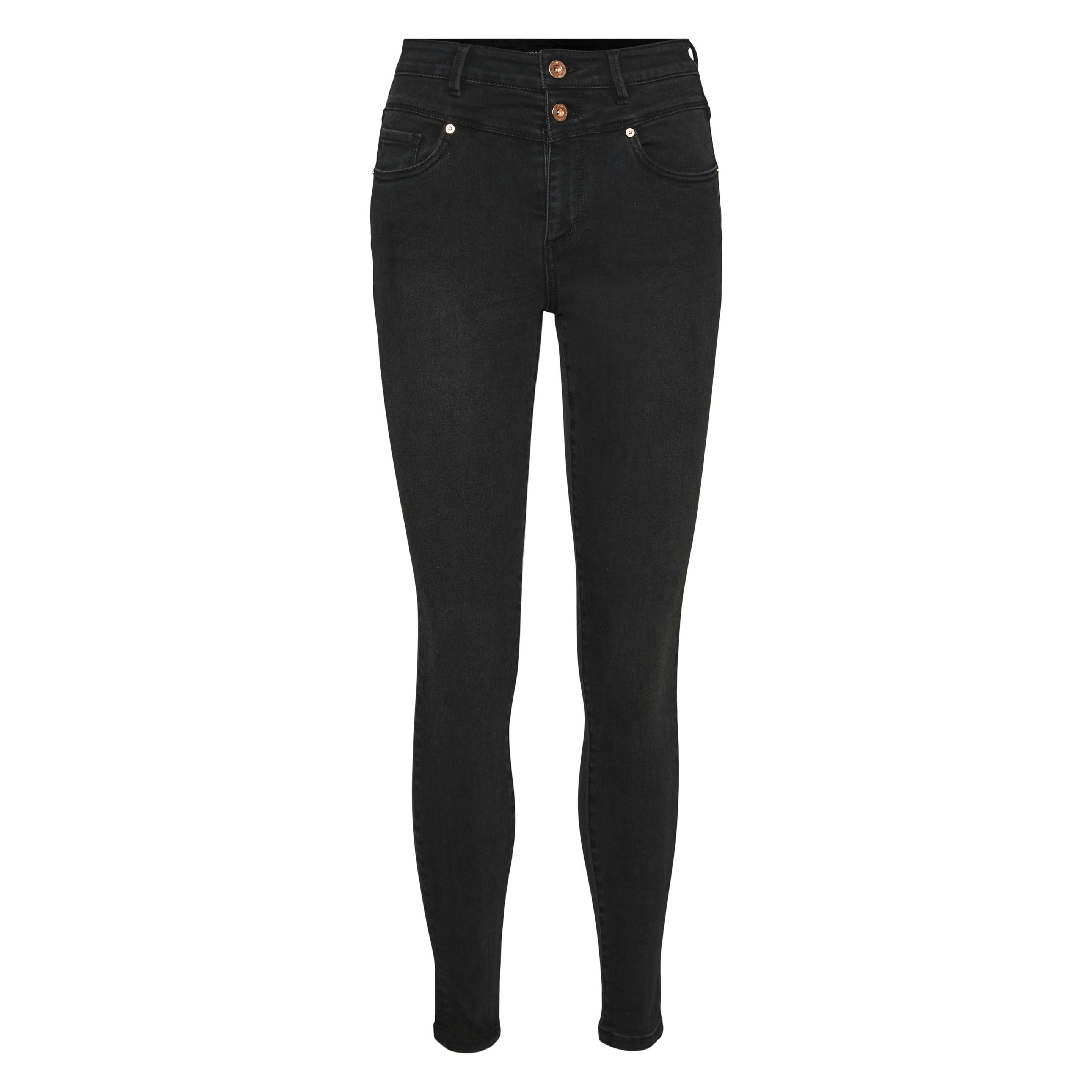 Vero Moda, Damen, Jeans, High Waist Slim Fit Jeans, Schwarz, (30)