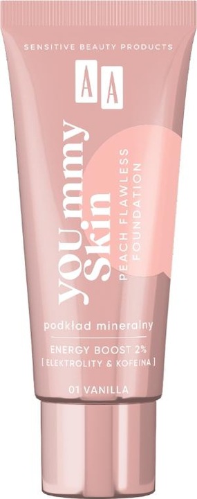Produktbild Oceanic AA Yoummy Skin Peach Flawless Foundation podkład mineralny dodający blasku 01 Vanilla 30ml (01 Vanilla)