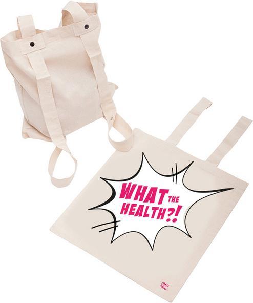 Actual product image Backpack bag: What the Health?!