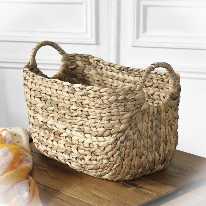 Immagine prodotto Casâme Cesto in Giacinto d'acqua con manici - L 40 cm x P 23 cm x H 26 cm