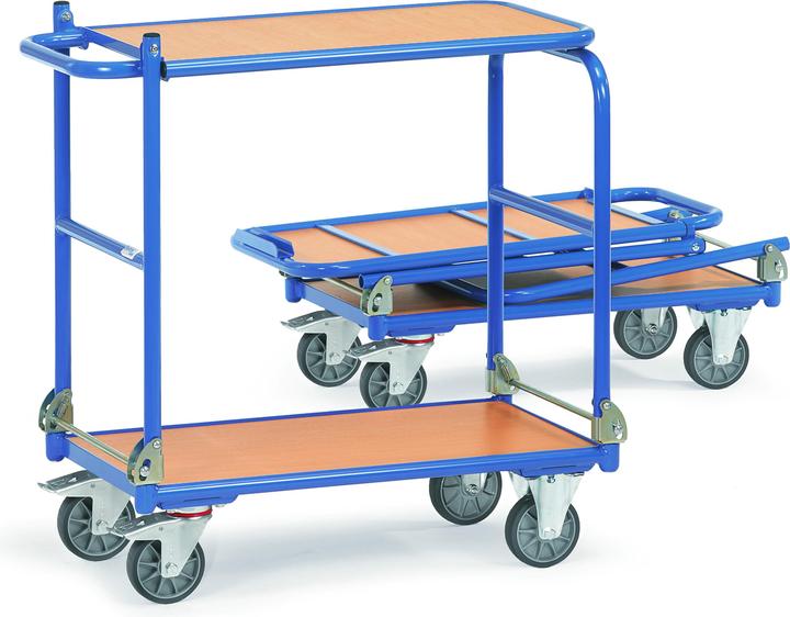 Actual product image Fetra 1140 Table trolley KW 4, 2 shelves, folding table platform (150 kg)