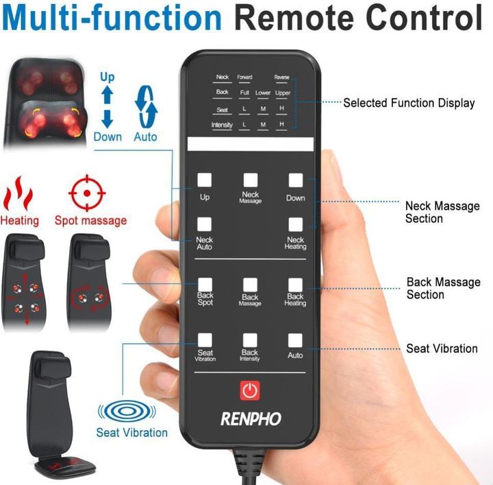 Actual product image RENPHO Neck&Back Massage Cushion S