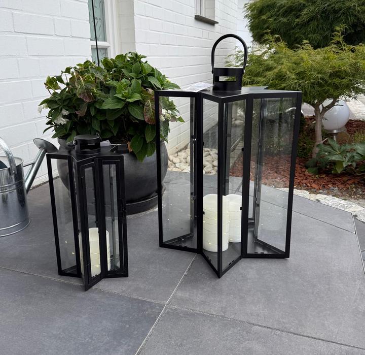 Produktbild Mojawo 2tlg Laternen Set Gartenlaterne Windlicht Sternform XXL Format