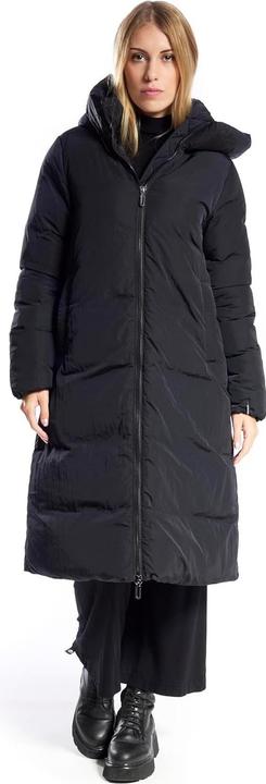 Actual product image Iceport Long Quilted Hooded Jacket with Water-Resistant Dual Zipper