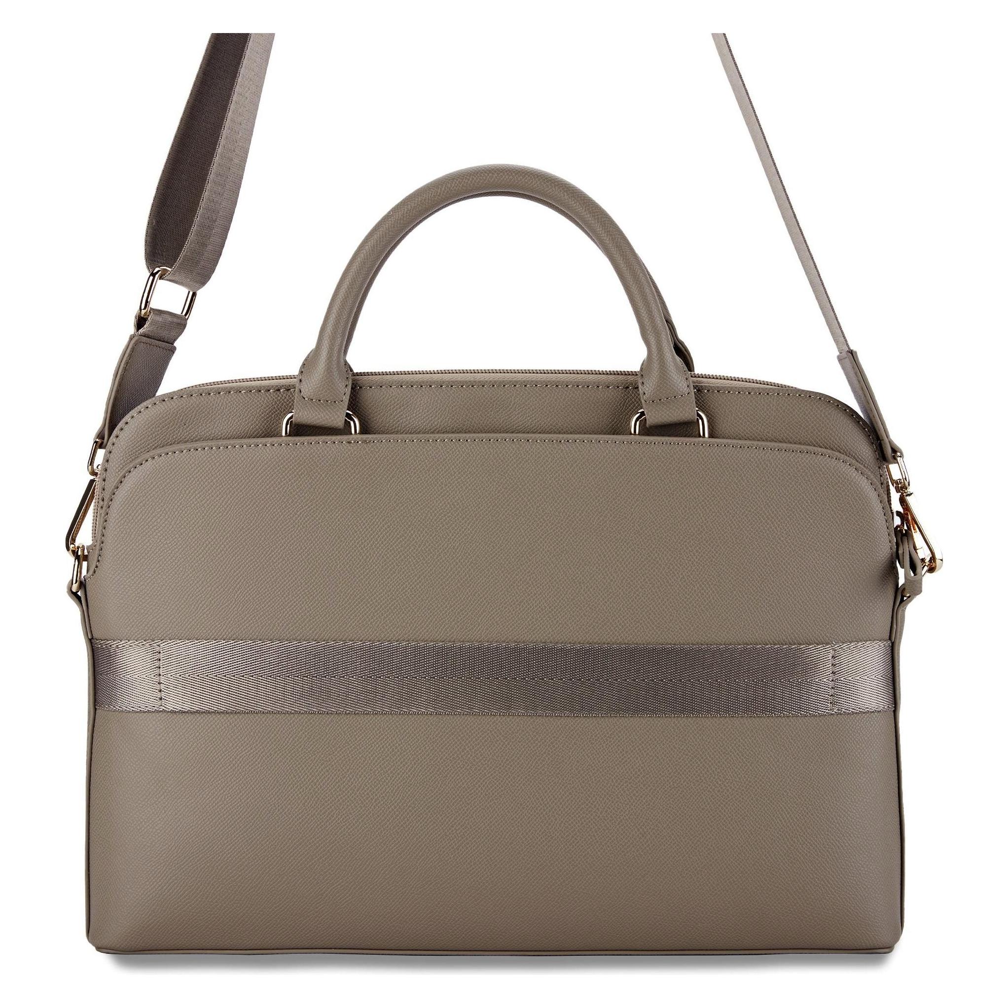 Guess Pu Grained Triangle Logo Computer Bag 15/16 - Brown (15"), Laptoptas, Bruin