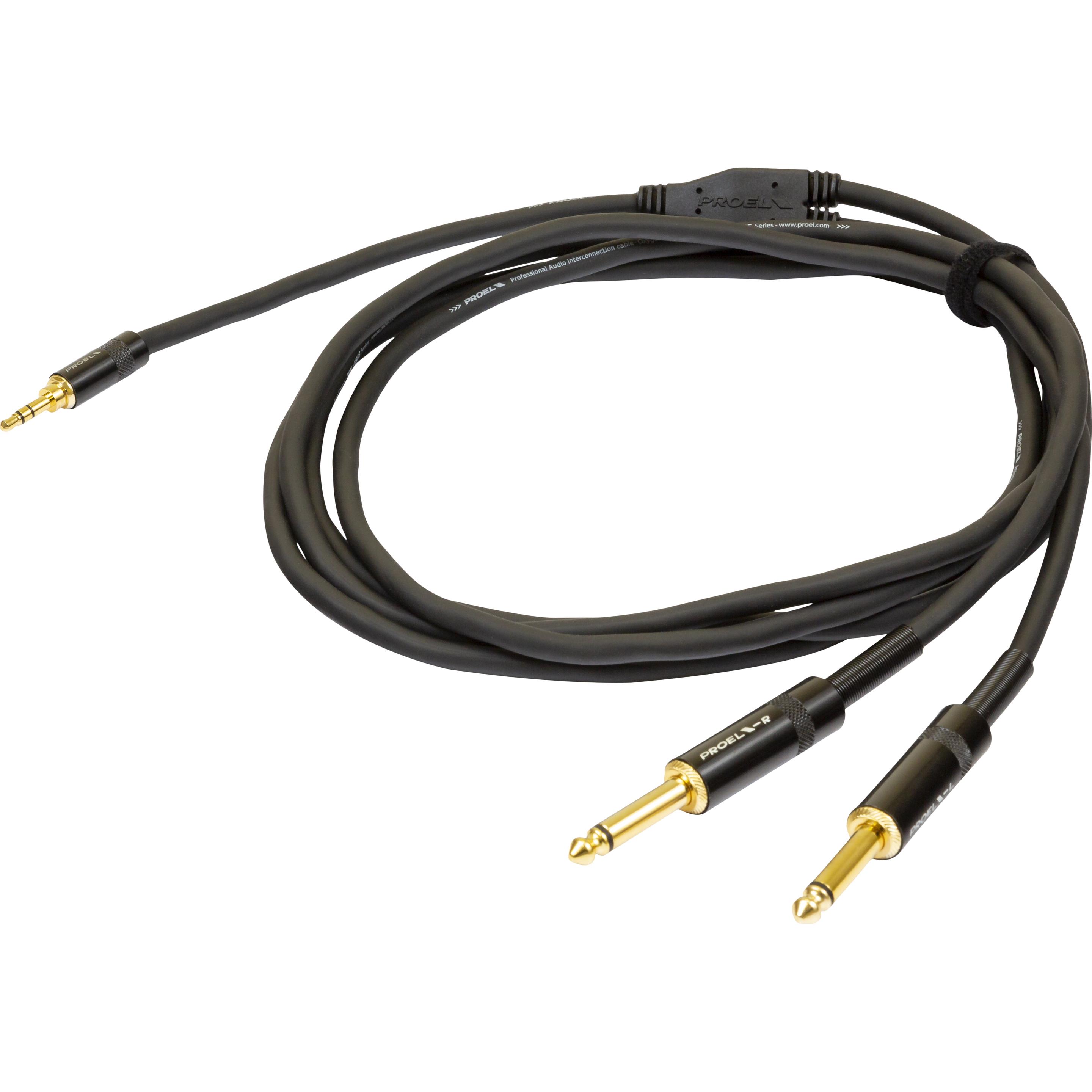 Proel stereo uros - mono uros,, musta (3 m), Audio Kabel