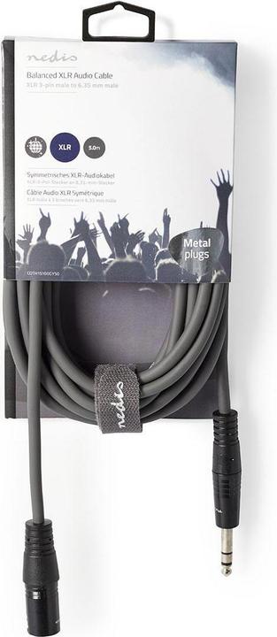 Produktbild Nedis Audiokabel XLR kompensiert, 3-polig, männlich - XLR (5 m, XLR)