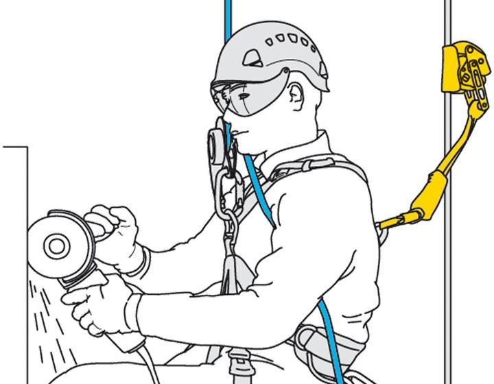 Actual product image Petzl Fall arrester with integrated retaining strap