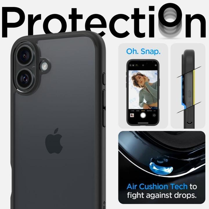 Produktbild Spigen Ultra Hybrid iPhone 16 matte black/czarny ACS08201 (Apple iPhone 16)