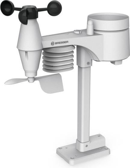 Image du produit Bresser Station météo 5-en-1- avec capteur extérieur multifonctionnel- avec pluviomètre et anémomètre- blanc