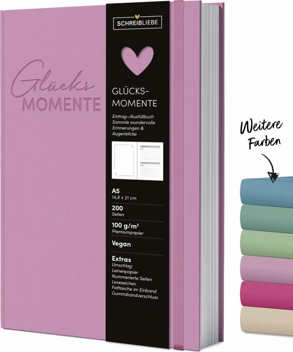 Produktbild Glcksmomente Flieder (A5, Harter Einband)