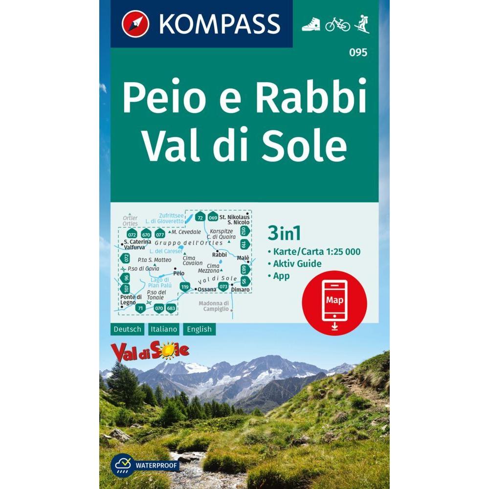 Wanderkarte 095 Peio e Rabbi, Val di Sole 1:25.000, Landkarte