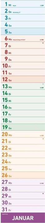 Produktbild Alpha Edition Megaplaner XXL 2024 - Streifen-Kalender 17,5x98 cm - mit Ferienterminen - viel Platz für Notizen - (Deutsch)