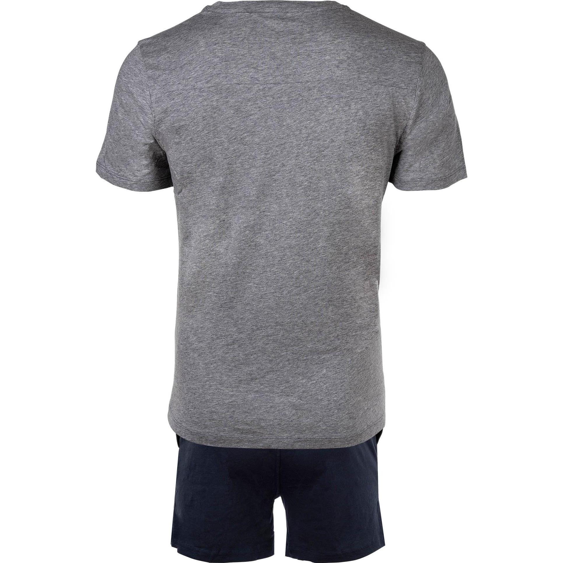 Thumbnail - Marc O'Polo, Herren, Pyjama, Natural Jersey Schlafanzug, Grau, Blau, (XL)