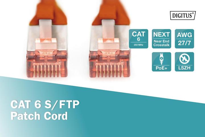 Produktbild Digitus CAT 6 S-FTP Patchkabel Cu LSZH AWG 27/7 Länge 0,25 m Farbe Rot (S/FTP, CAT6, 0.25 m)
