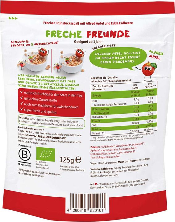 Actual product image Freche Freunde Breakfast Kringel Apple & Strawberry (125 g)