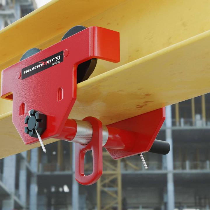 Produktbild Steinberg Rollfahrwerk Krankatze Laufkatze Handfahrwerk 1.000 kg Flanschbereich 80-200 mm (1 kg)