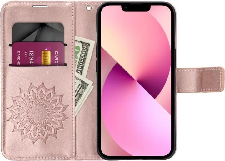 Actual product image OEM Back panel cover MEZZO Book case for SAMSUNG S25 Ultra mandala rose gold (Samsung Galaxy S25 Ultra)