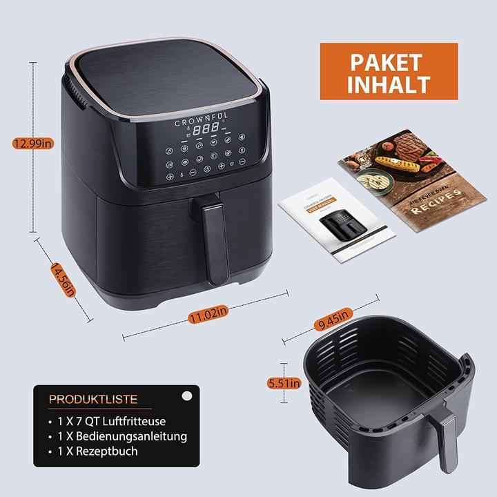 Produktbild Crownful Luftfritteuse 6.5L