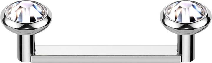 Actual product image Star Piercing Surface Barbell flach Innengewinde silber mit zwei Scheiben silber Kristall silber (without brass, Titanium)