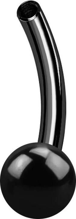 Actual product image Star Piercing Micro threadless banana stick black with ball (without brass, Titanium G23)