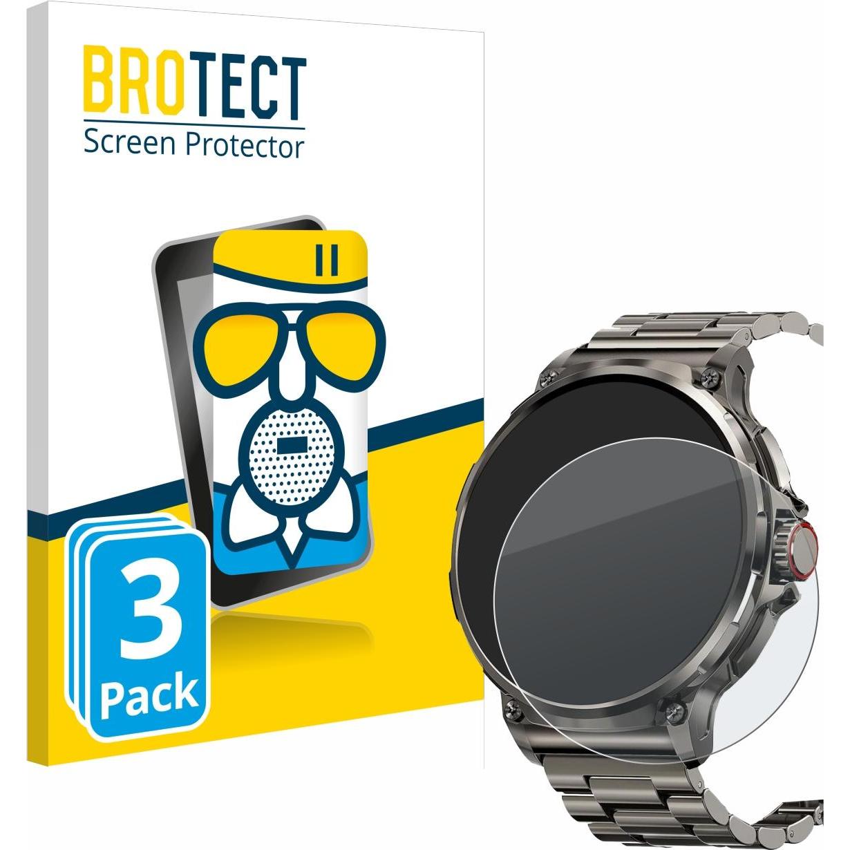 BROTECT AirGlass Panzerglasfolie Matt, Smartwatch Schutzfolie, Grau